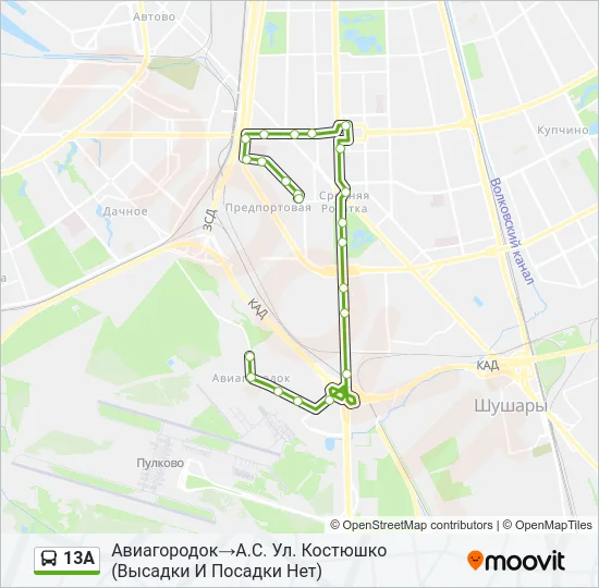  13А: карта маршрута
