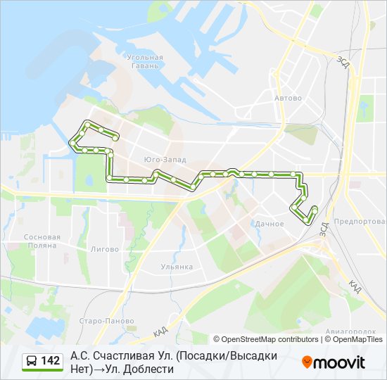 142 bus Line Map