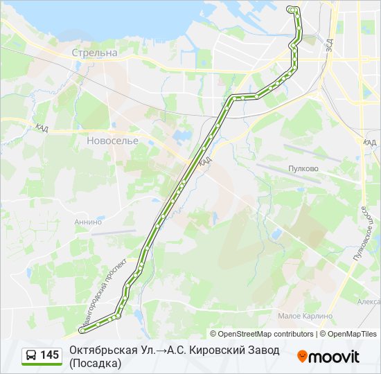 145 bus Line Map