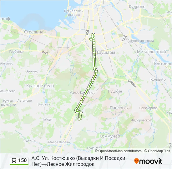 150 Bus Line Map