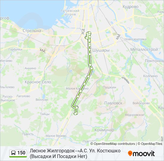 150 bus Line Map