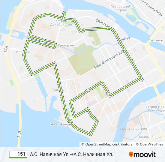 151 bus Line Map