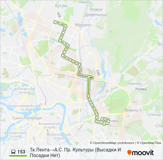 153 Bus Line Map