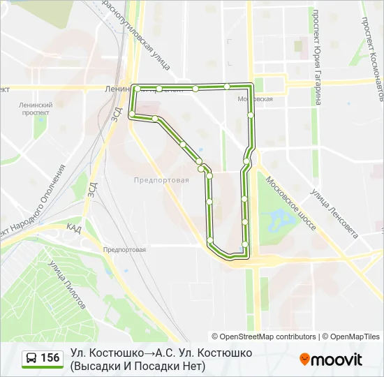 156 Bus Line Map