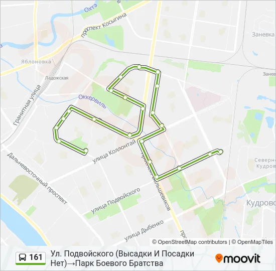 Автобус 161: карта маршрута
