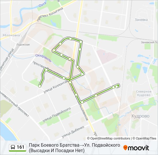 Автобус 161: карта маршрута