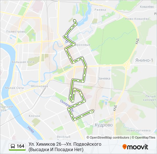 164 bus Line Map