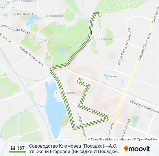 167 Bus Line Map