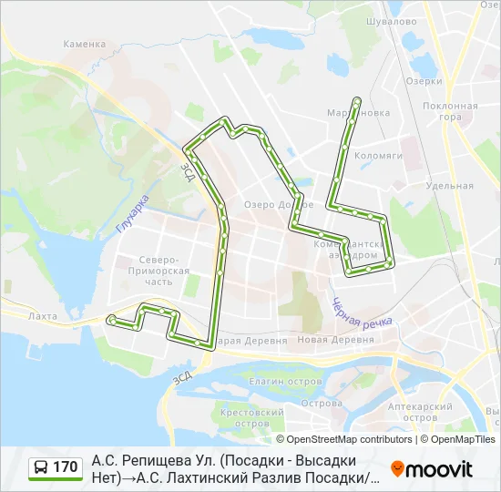 170 Bus Line Map