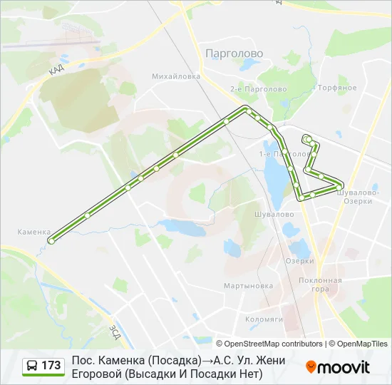 173 Bus Line Map