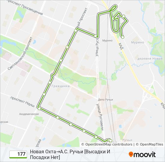 177 bus Line Map