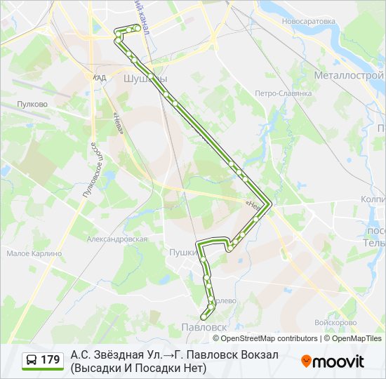 Автобус 179: карта маршрута