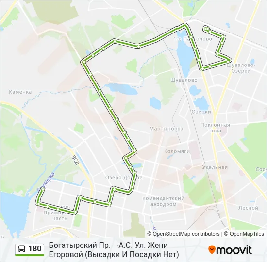 180 Bus Line Map