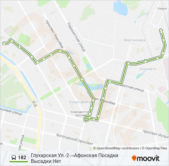182 Bus Line Map