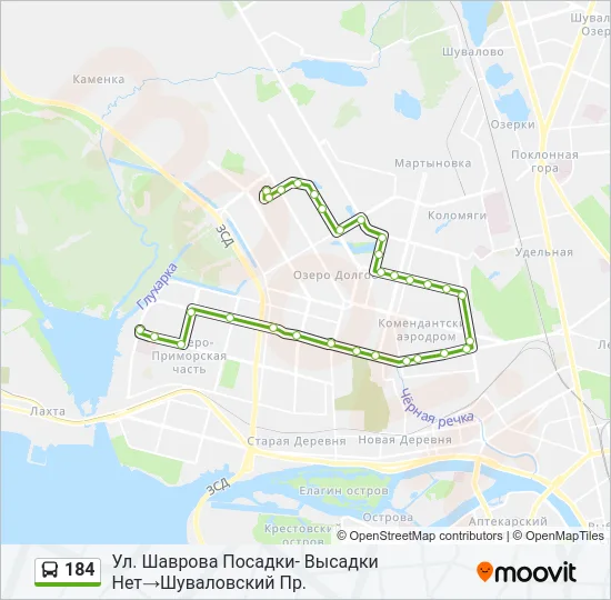 184 Bus Line Map