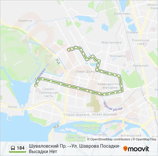 184 Bus Line Map