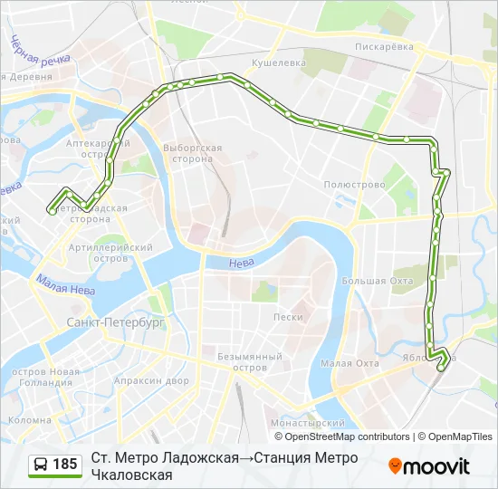 185 Bus Line Map