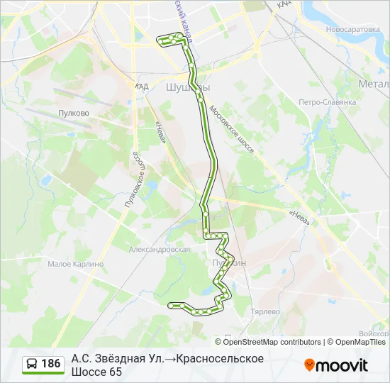 186 Bus Line Map