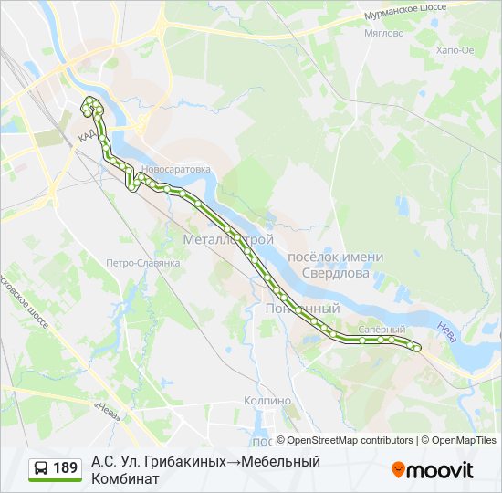 189 bus Line Map