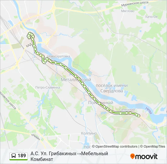 189 Bus Line Map