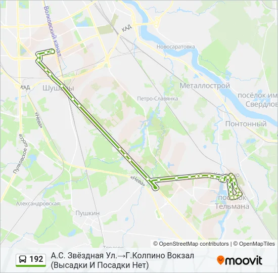192 Bus Line Map