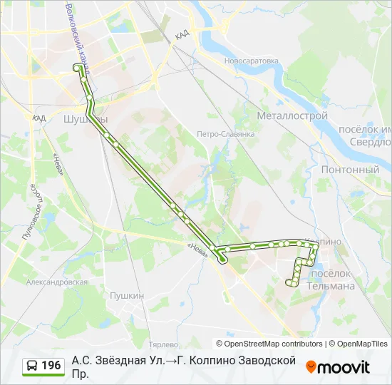 196 Bus Line Map