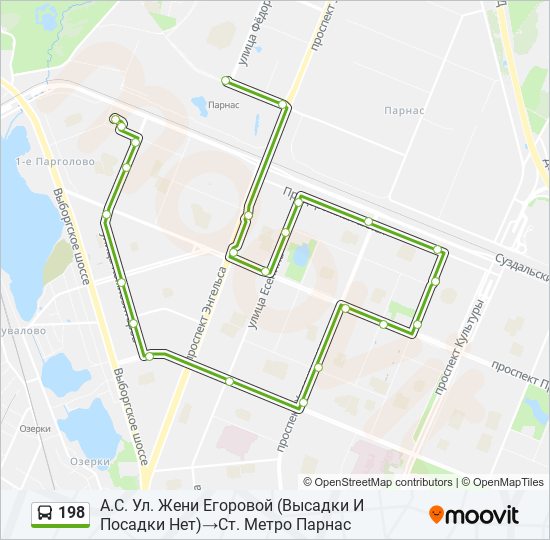 198 bus Line Map