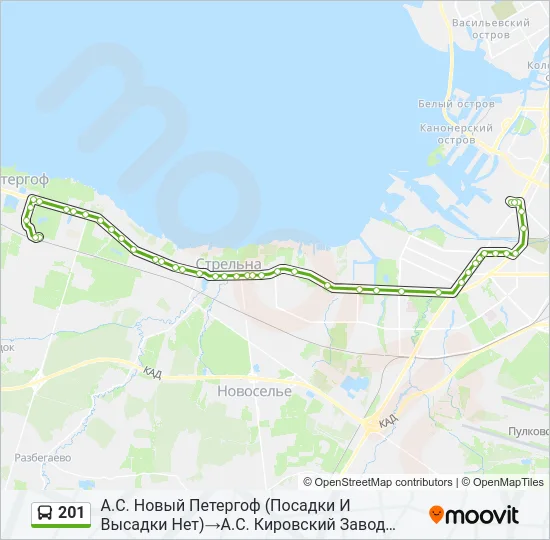 201 Bus Line Map