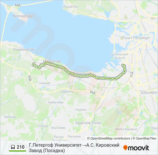 210 Bus Line Map