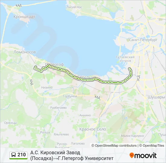 210 Bus Line Map