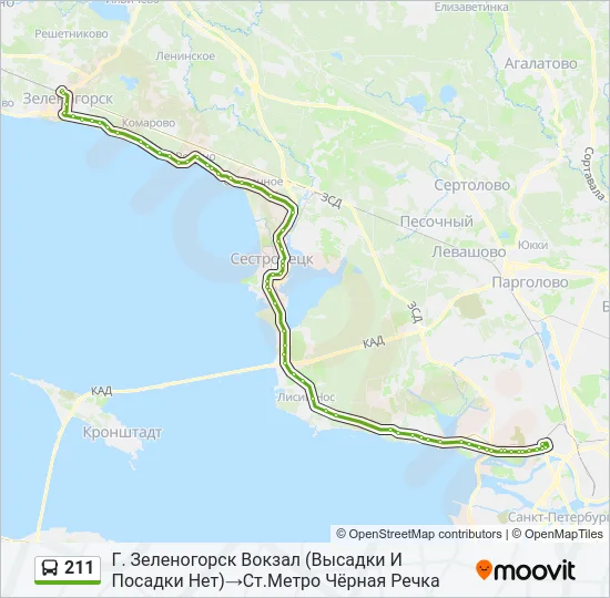  211: карта маршрута