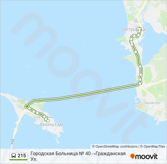 Автобус 215: карта маршрута