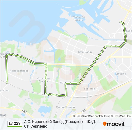 Автобус 229: карта маршрута