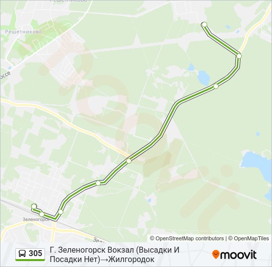 Автобус 305: карта маршрута
