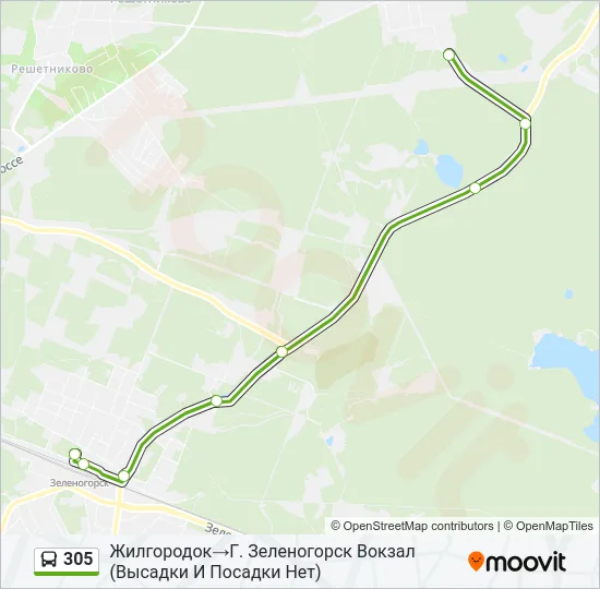 Автобус 305: карта маршрута