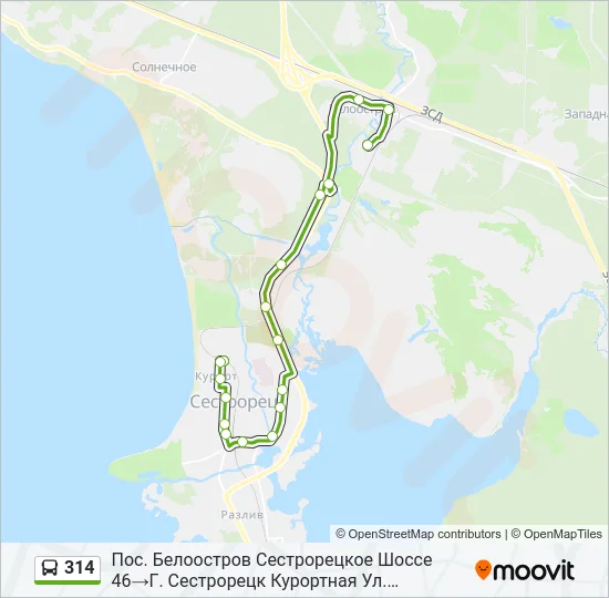 314 Bus Line Map