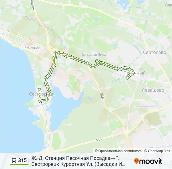 Автобус 315: карта маршрута