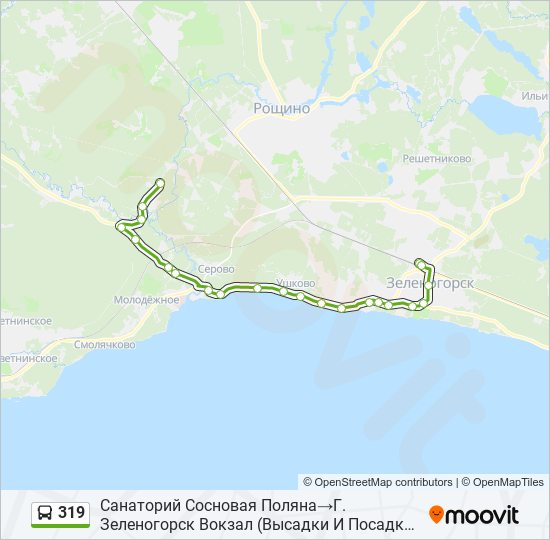 319 bus Line Map