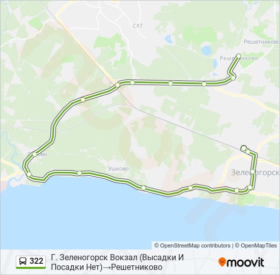 322 bus Line Map