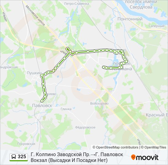 Автобус 325: карта маршрута