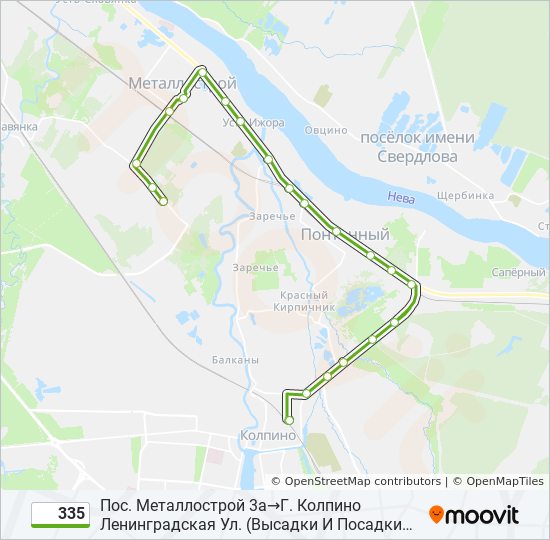 335 bus Line Map