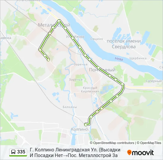 335 Bus Line Map