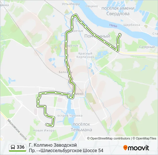 336 Bus Line Map