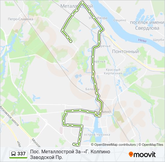 Автобус 337: карта маршрута