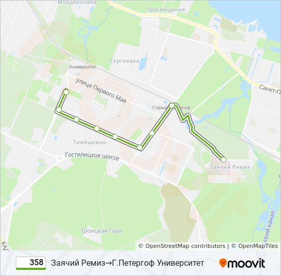 358 bus Line Map