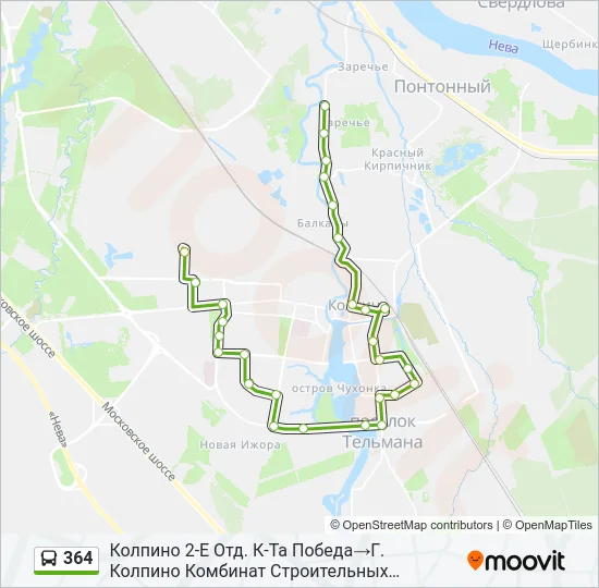 364 Bus Line Map