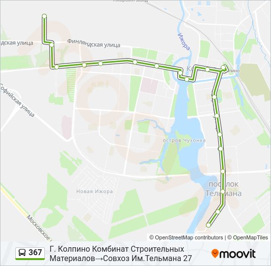 Автобус 367: карта маршрута