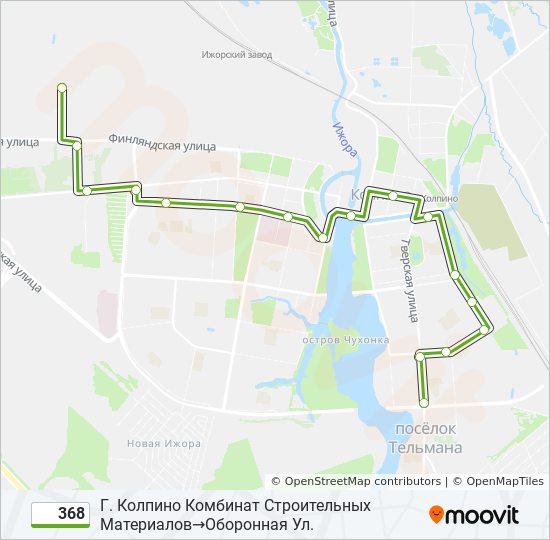 Карта автобусов колпино