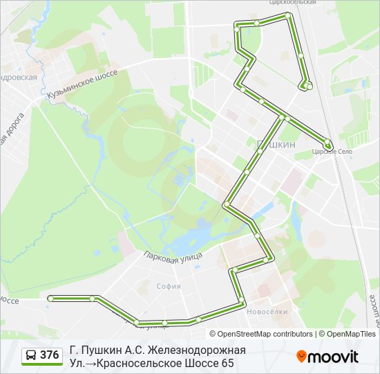 Автобус 376: карта маршрута