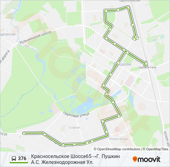 Автобус 376: карта маршрута